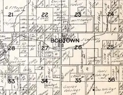 Bobtown on Jackson County plat map circa 1920s