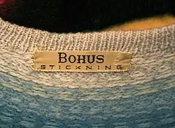 Bohus Stickning Label, Akvamarin design, ca. 1963. Susanna Hansson Collection.