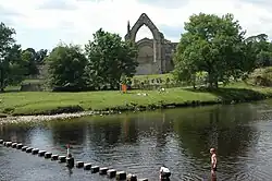 Bolton Abbey and the River Wharfe, 53°59′0.39″N 1°53′12.53″W﻿ / ﻿53.9834417; -1.8868139