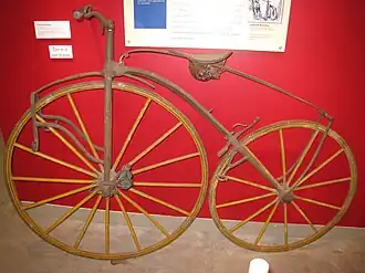 European "boneshaker" bicycle, circa 1868.
