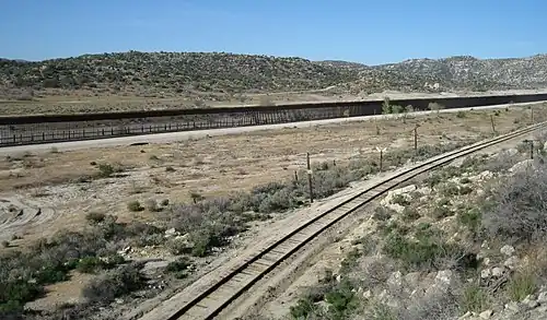 Portion of border near Jacumba, California, in 2009 with enhanced security