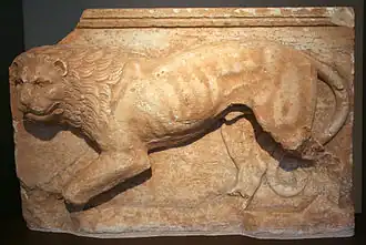 Lion sculpture, 4th century BC, Koropi, Greece