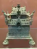 Bronze incense burner in the shape of a house