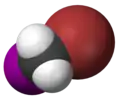 Spacefill model of bromoiodomethane