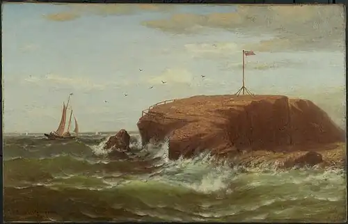Seconnet Rock, New Bedford, Massachusetts (circa 1865) oil on canvas, 36&nbsp;cm ×&nbsp;56.3&nbsp;cm (14.2&nbsp;in ×&nbsp;22.2&nbsp;in), Brooklyn Museum, New York City