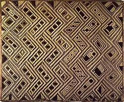 Kuba raffia cloth panel
