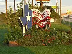 Brookshire, Texas welcome sign.