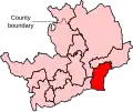 A fairly small constituency located in the south-east of the county.