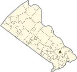 Location of Woodbourne in Bucks County