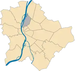 Location of District XIII in Budapest (shown in grey)