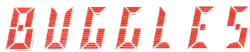 Logo of the Buggles which is red text displaying "Buggles". This is on the cover art of The Age of Plastic.