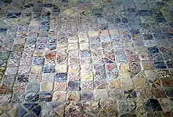 Decorated tiles restored to the chapter house floor.