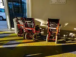 A set of wheelchairs in Bundaberg Airport, Queensland