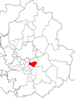 Map of Gyeonggi highlighting Bundang District.