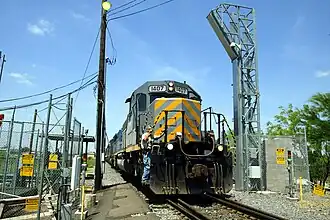A KCS train at the US/Mexico border