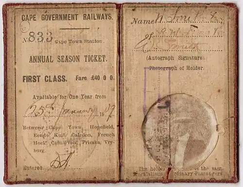 First class season ticket inside