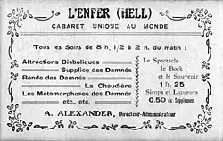 Cabaret de l'Enfer card