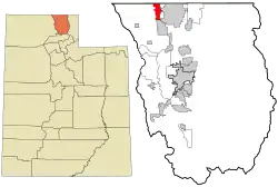 Location in Cache County and the state of Utah.