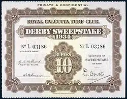 Certificate-like sweepstake ticket