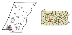 Location of Geistown in Cambria County, Pennsylvania.