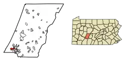Location of Westmont in Cambria County, Pennsylvania.