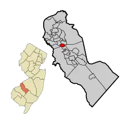 Magnolia highlighted in Camden County. Inset: Location of Camden County in New Jersey.