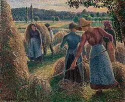 Camille Pissarro, Haymakers, Evening, Éragny, 1893