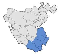 Location of Campo de Gibraltar in the province of Cádiz