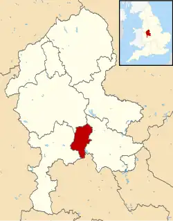 Cannock Chase shown within Staffordshire