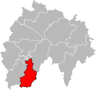 Situation of the canton of Arpajon-sur-Cère in the department of Cantal