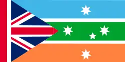 Proposed flag for Capricornia (which has been suggested as an alternate name for a separate North Queensland state), designed by Ian Johnston in 2004.
