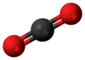 Ball-and-stick model of carbon dioxide