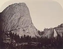 Carleton E. Watkins, Mt. Broderick, Nevada Fall, 700 ft., Yosemite, 1861