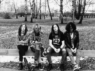 Left to right: Jeppe Larsson, Johan Liiva, Michael Amott, Johnny Dordevic