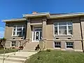 Carnegie library building in Roachdale, Indiana June 2023