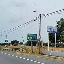PR-1 south approaching PR-52 and PR-180 intersection near downtown Salinas