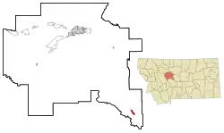 Location of Neihart, Montana