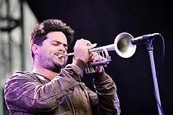 Angus performing at the West Coast Blues & Roots Festival in 2011