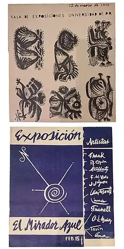 Catalog Covers for El Mirador Azul's 1956 & 1957 Art Expositions