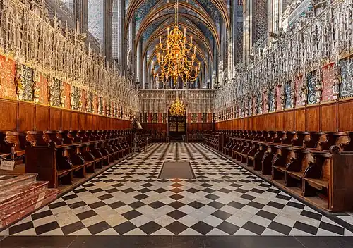 Interior of the choir enclosure and rood screen