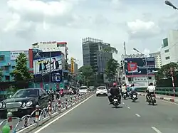 Bông Bridge and HMC Tower on Đinh Tiên Hoàng Street