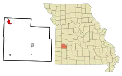 Location of El Dorado Springs, Missouri
