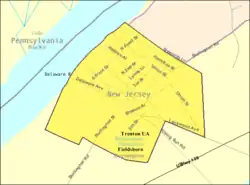 Census Bureau map of Fieldsboro, New Jersey