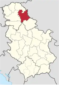 Location of district in Serbia