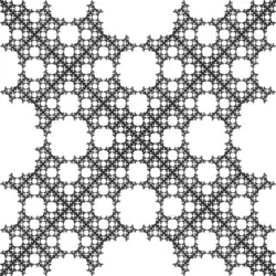 A point inside a square repeatedly jumps half of the distance towards a randomly chosen vertex, but the currently chosen vertex cannot neighbor the previously chosen vertex if the two previously chosen vertices are the same.