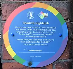 Plaque 2 on Queen's Court, Briggate