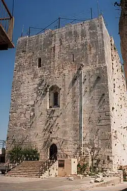 A ruined tower made of stone