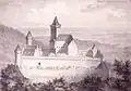The castle as it appeared in the 16th and 17th centuries