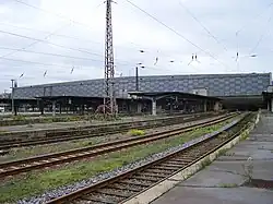 Train shed of Karl-Marx-Stadt Hauptbahnhof in 1976