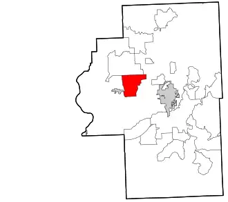 Location within Cherokee County and the state of Oklahoma